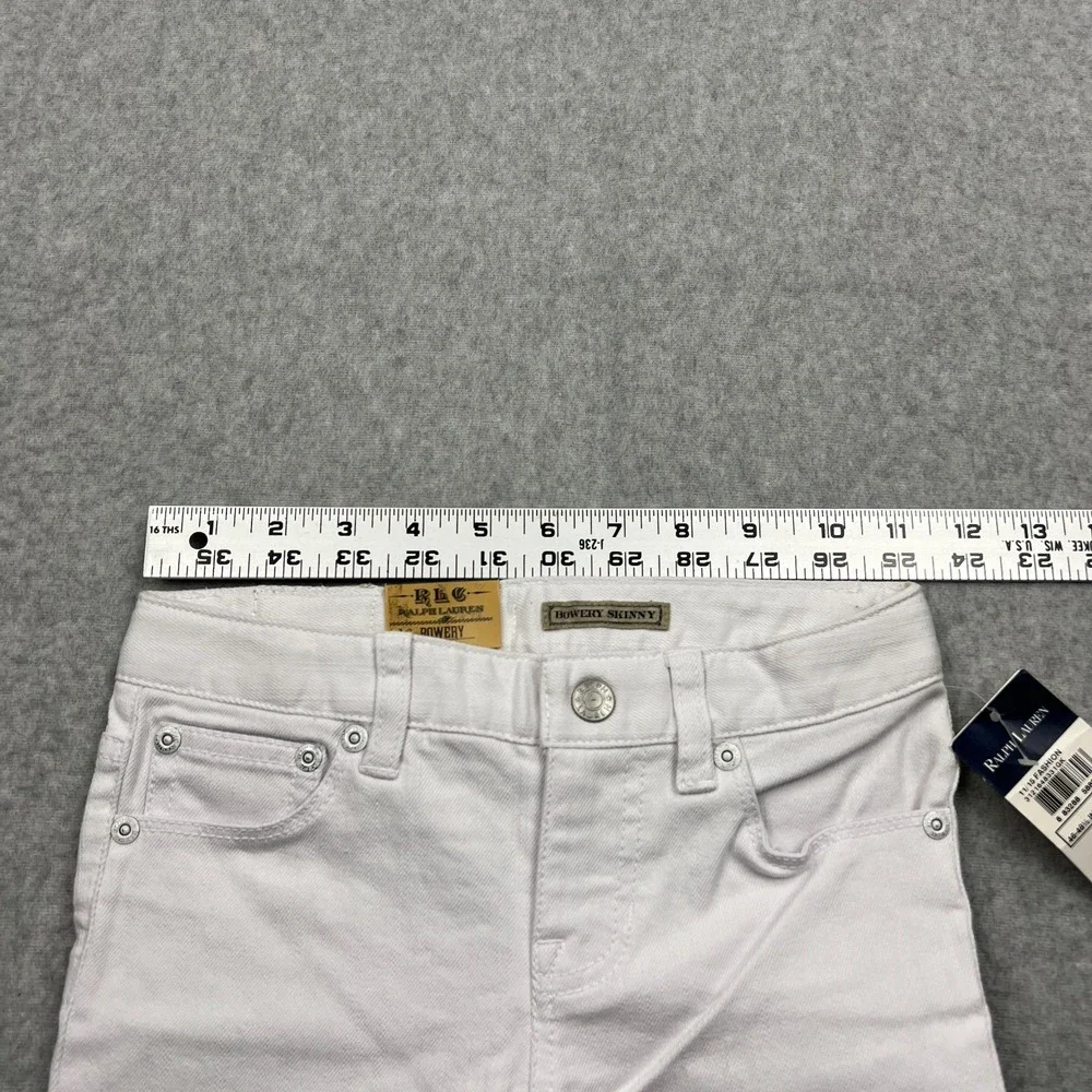 NEW Ralph Lauren Bowery Skinny Jeans Youth Girls' 6 White Denim Skinny Pants‎